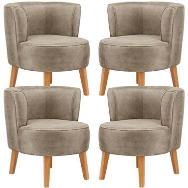 Imagem de Kit 4 Poltronas Macia para Recepção Clínica Ergonômica Reforçado MOBLAN decor (Cappuccino)