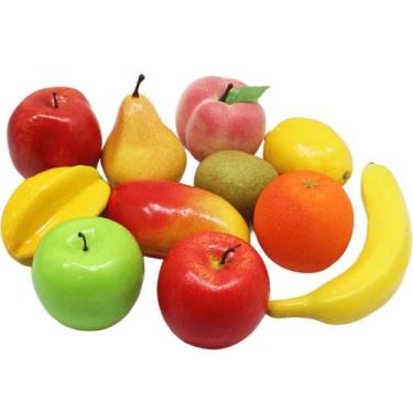 Imagem de Kit Decoração Frutas Artificial Tamanho Real Em Isopor 11pçs - Genéric
