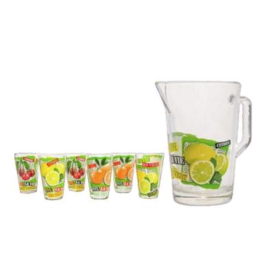 Imagem de Jogo 7 Peças Jarra Copos Italiano Para Água/Sucos - saldão.
