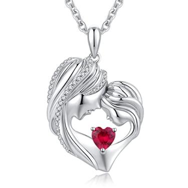 Imagem de Miaofu Colar de prata esterlina 925 banhado a ouro branco 18 quilates, joia de presente para mãe avó, Zircônia cúbica, Zircônia cúbica