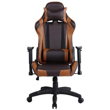 Imagem de Cadeira ergonômica ajustável para jogos de computador com rodas para uso em escritório doméstico