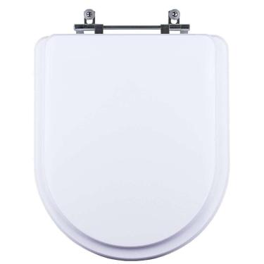 Imagem de Assento Sanitário Tampa De Vaso Branco Mdf Laqueado Level Para Bacia Deca