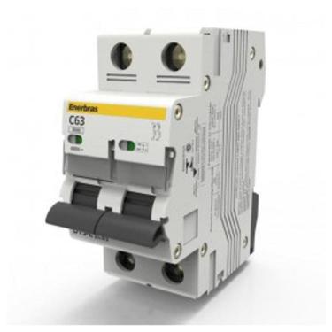Imagem de Disjuntor Bipolar Curva C 63A Din - Enerbras - Dt3-E2C63