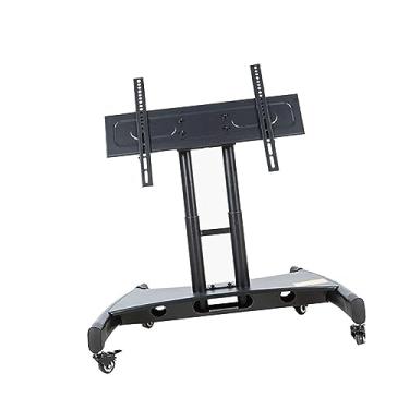 Imagem de CUTPOIY Suporte para monitor – Suporte universal de TV para sala de conferências, suporte móvel, carrinho baixo inclinado vertical de 90 graus, suporte de TV com altura ajustável, suporte de TV com