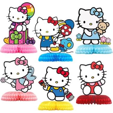 Imagem de Birthday Party Supplies, 6Pcs Moon Girl Theme Table Centerpieces, 3D Double Side Honeycomb Table Decorations