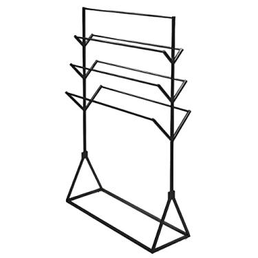 Imagem de CUTPOIY Rack longo para cachecol de 31/39/47/59 polegadas, suporte de louça de papel de embrulho de loja de presentes, suporte de armazenamento de xaile/tecido independente, ferro preto ouro branco