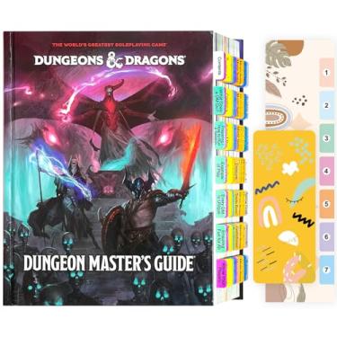 Imagem de Guias de índice para Dungeons & Dragons 2024 Dungeon Master's Guide, guias de livro de regras centrais D&D laminadas codificadas por cores, com números de página e guia de alinhamento e marcador de