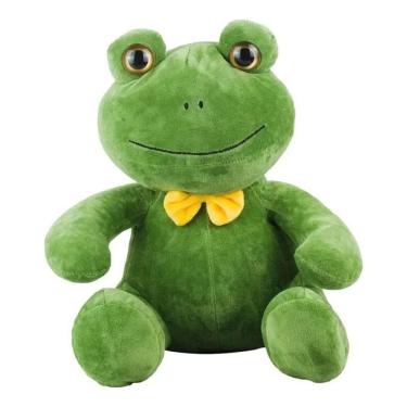 Imagem de Sapo Verde Sentado Com Gravata De Pelúcia 22 Cm