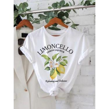 Imagem de Camiseta Feminina Casual Vintage com Estampa de Limão Limoncello - Man