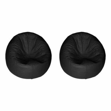 Imagem de Conjunto com 2 Puffs Hall Preto - Mobly