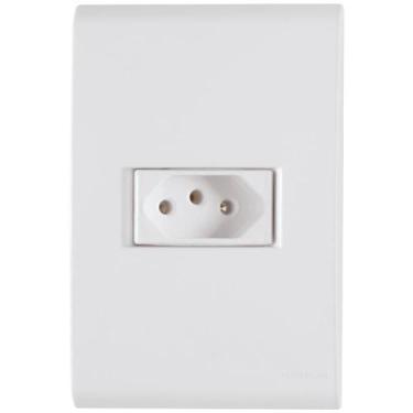 Imagem de Conjunto Liz Branco 4x2 com 1 Tomada 2P+T de 20 Ampères e 250 Volts - 