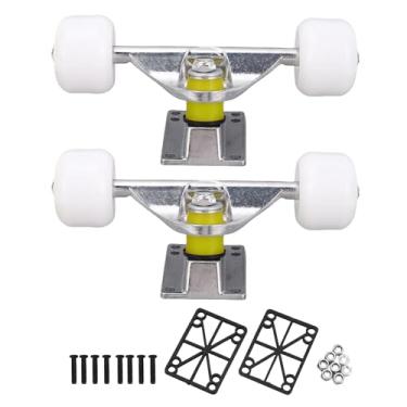 Imagem de Rodas de Caminhão de Skate de 5 Polegadas Com 4 Rodas, Material de Liga de Alumínio, Forte Compatibilidade para Truques de Rua para Entusiastas do Skate, Caminhão de Longboard
