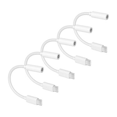Imagem de Pacote com 5 adaptadores USB C para fone de ouvido de 3,5 mm tipo C, cabo auxiliar de áudio, dongle compatível com iPhone 16/15/15 Plus/15 Pro/15 Pro Max/iPad/Pixel, Samsung Galaxy S23 S22 S21 S20