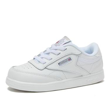 Imagem de Reebok Tênis Club C para meninas e meninos para crianças, crianças pequenas ou grandes, tênis para meninas ou meninos, Branco infantil, 18