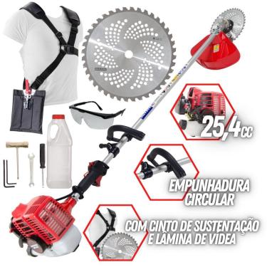 Imagem de Roçadeira Lateral Nakashi T270n à Gasolina 26cc Uso Intenso