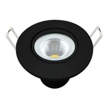 Imagem de Kit 6 Spot Led 5w Redondo Embutir Branco Frio 9x9cm Preto