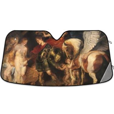 Imagem de Impressão personalizada Rubens Perseus Andrômeda para-sol para carro Para-brisa Caminhão Dobrável Para-brisas Automotivo Proteção de Para-brisas M, 139,7 cm x 70,1 cm