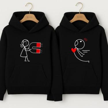 Imagem de Moletom Canguru Casal Imã Coração Dias Dos Namorados Esposo Noivo Casa