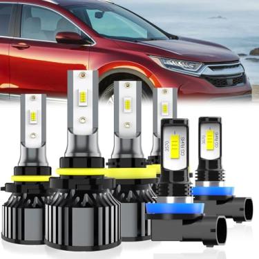 Imagem de QIPEIZSP Adequado para lâmpadas Honda CR-V 2015-2022, farol alto 9005 + farol baixo H11 + lâmpada de neblina H11, pacote com 6