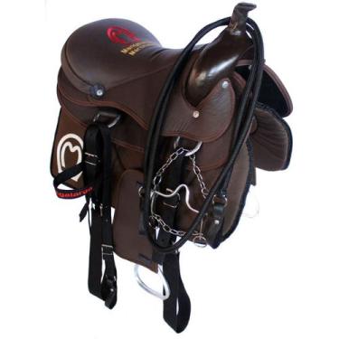 Imagem de sela americana bordada  + acessórios preto completo pronto para o uso 