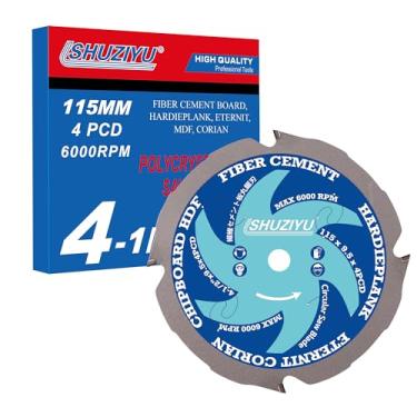 Imagem de LSHUZIYU 4-1/2 (115 Mm)-4Pcd, Furo Central De 9,5 Mm, Ponta De Diamante Policristalino 4 Pcd, Lâmina Hardie, Lâmina De Serra Circular Para Placa De Fibrocimento