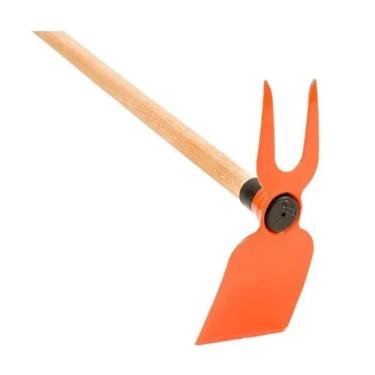 Imagem de Enxada com Cabo，Enxada de Garfo Duplo de AçO (Cabo de Madeira)