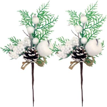 Imagem de Kit 2 Enfeite Natal Galho Pick Berry Nevado Artificial 29cm