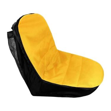 Imagem de Ioensy Capa protetora de assento para trator de gramado à prova de intempéries com bolsos para trator de passeio para jardim, quintal e jardinagem, Amarelo