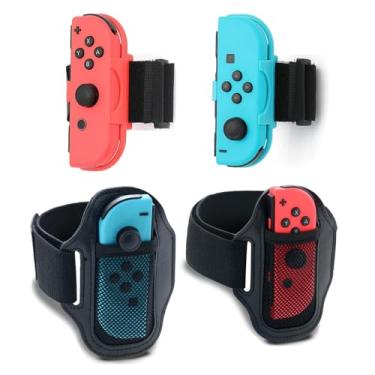 Imagem de Kit Completo umai para Nintendo Switch - 2 Pulseiras + 2 Cinta para Perna (Adulto e criança) | Compatível com Just Dance 2025, Ring Fit Adventure e Switch Soccer | Ajustável Antiderrapante