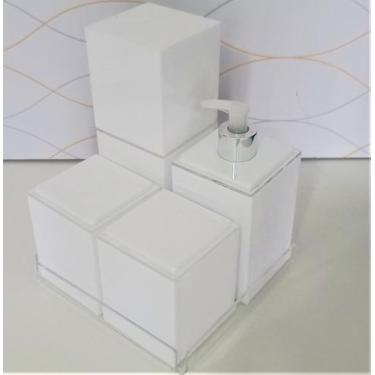 Imagem de Kit lavabo completo com 7 peças luxo premium acrílico - Fábrica de uti