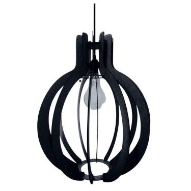 Imagem de Luminária Teto Tipo Pendente Jupiter Mdf - Completa Cor: Preta