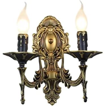 Imagem de 2 Braços Vela Lâmpadas De Parede Ferro Vintage Corredor Lâmpada De Parede Pull Tail Led Lâmpada Sala De Jantar Arandela De Parede Banheiro