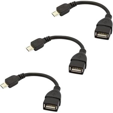 Imagem de Kit 3 Cabos Adaptadores OTG Micro USB V8 Macho para USB 3.0 Fêmea Conexão - Forte Sul
