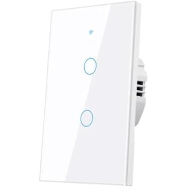Imagem de Interruptor Inteligente Wireless 2 Botão Bivolt Compatível Amazon Alexa e Google Assitente para Automação Residencial Branco