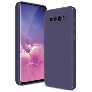 Imagem de Btstring Capa para Samsung Galaxy S10, capa de silicone macio com proteção de câmera atualizada, capa fina à prova de choque com forro de microfibra antiarranhões, roxo profundo