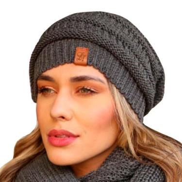 Imagem de Touca feminina masculina gorro lã grossa tricot frio inverno - Fonte, 