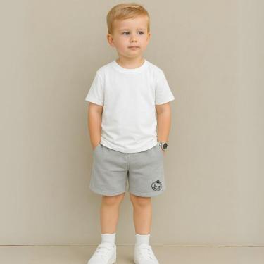 Imagem de Conjunto Masculino Infantil Estampado - NoBrand, Branco, Cinza, 4