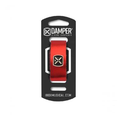 Imagem de Damper Ibox Em Couro Legitimo E Tag Em Metal Vermelho Metalico Dmmd04
