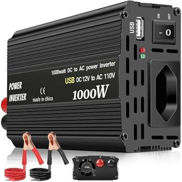 Imagem de Inversor de Tensão Automotivo e Domestico, Inversor Transformador Conversor, 12V -110V, 1000W