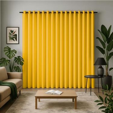 Imagem de Cortina 3 Metros 300x250 Para Varão Serve em Sala, Quarto Tecido Oxford (Amarelo)