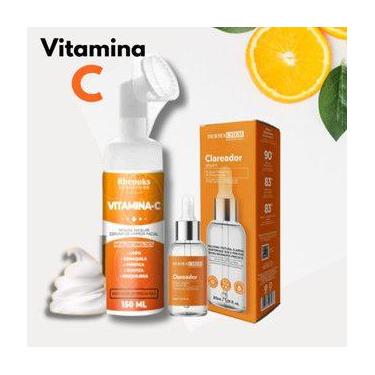 Imagem de Kit Skincare Mousse Espuma de Limpeza Facial Vitamina C e Sérum Clarea