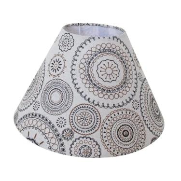 Imagem de Fenteer Abajur de tecido estilo barril E27, capa rústica, multiuso, estampado, abajur de linho, de tambor para cabeceira de casa, Mandala