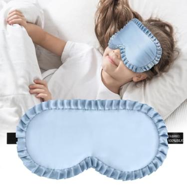 Imagem de Máscara de dormir infantil, máscara de dormir 100% seda amoreira verdadeira com alça ajustável, venda infantil para dormir, sombra de olhos para meninos e meninas para idades de 3 a 15 anos, macia e