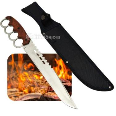 Imagem de Faca Full Tang 40cm Punho de Ferro e Bainha Nylon Alta Qualidade SLKA1