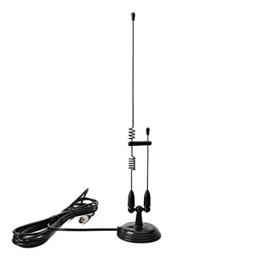 Imagem de YNIBST Antena de base magnética de banda dupla VHF UHF de 2 m/70 cm com conector RG-58 PL259 de 4 m, antena móvel de montagem magnética para scanner HT para transceptores de táxi de carro, caminhão