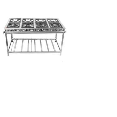 Imagem de Fogão Industrial 8 Bocas 40x40 P8 em Aço Inox Leona - Mr Fogões