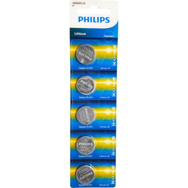Imagem de Cartela de Bateria CR2025 Philips com 5 unidades