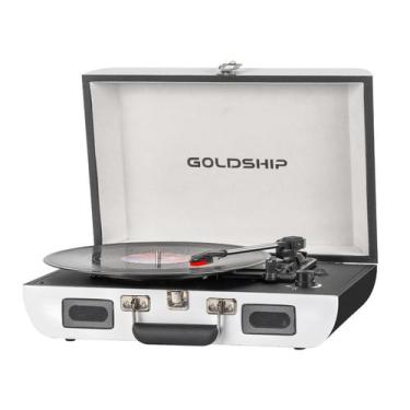 Imagem de Toca-discos portátil GOLDSHIP Vintage Suitcase Design
