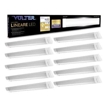 Imagem de Kit 10 Luminaria Led Sobrepor Linear 18w 6500k Bivolt 60cm - VOLTER, B