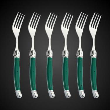 Imagem de Jogo De Garfos Laguiole 6 Peças Inox Premium Bandeja Madeira - La Tour